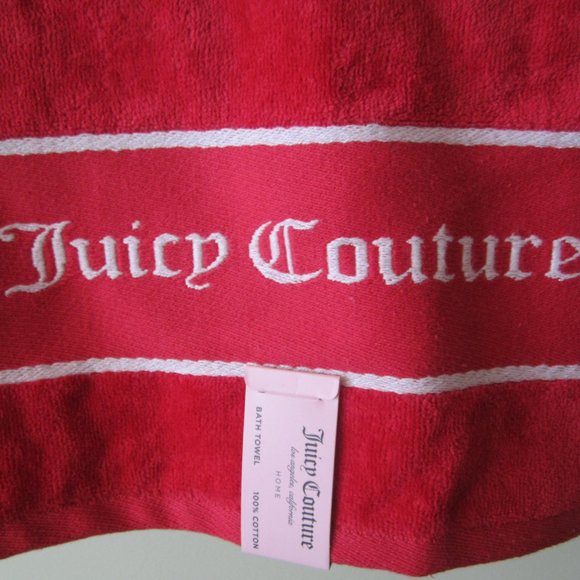 Juicy Couture Red Shower & Hand Towel Bathroom (2 Pieces), NEW - Picture 3 of 3